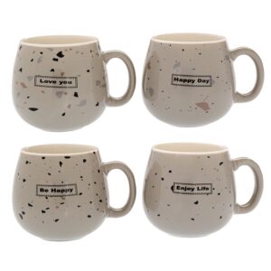 ΓΚΡΙ ΠΙΤΣΙΛΩΤΗ ΚΕΡΑΜΙΚΗ ΚΟΥΠΑ ΜΕ ΕΥΧΕΣ 4 ΣΧΕΔΙΑ 420ml (8Χ10ΕΚ)