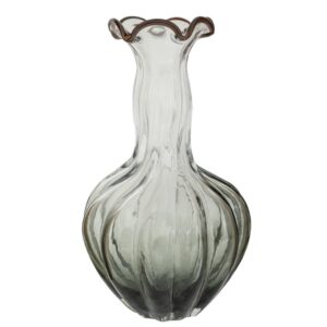 ΔΙΑΦΑΝΟ ΓΚΡΙ ΓΥΑΛΙΝΟ ΒΑΖΟ ΜΕ ΨΗΛΟ ΛΑΙΜΟ Φ25Χ42ΕΚ