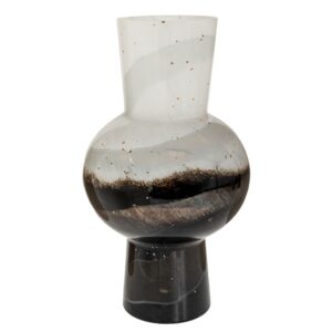 ΑΣΠΡΟΜΑΥΡΟ ΓΥΑΛΙΝΟ ΒΑΖΟ Φ19Χ31ΕΚ