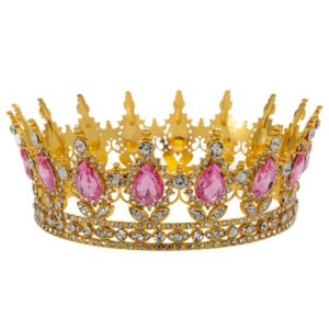 ΧΡΥΣΗ ΜΕΤΑΛΛΙΚΗ ΚΟΡΩΝΑ ΜΕ ΡΟΖ ΠΕΤΡΕΣ Φ14Χ5ΕΚ