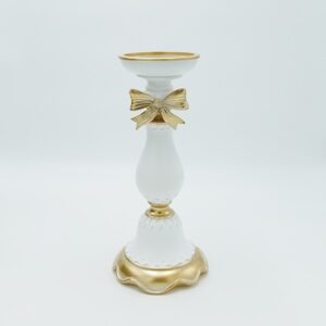 ΚΗΡΟΠΗΓΙΟ ΜΕ ΦΙΟΓΚΟ ΠΟΛΥΡΕΖΙΝ ΛΕΥΚΟ-ΧΡΥΣΟ 11.8x11.8x26.5cm