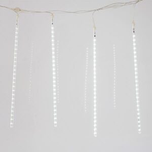 SNOWDROP, 240 LED, ΜΕΤΑΣΧΗΜΑΤΙΣΤΗ, 4 ΕΠΕΚΤΑΣΕΙΣ ΕΩΣ 3 ΣΕΤ, ΔΙΑΦΑΝΟ PVC ΚΑΛΩΔΙΟ, 5 ΣΩΛΗΝΕΣ 50cm ΜΕ ΛΕΥΚΟ LED, ΠΡΟΕΚΤΑΣΗ ΠΑΡΟΧΗΣ 5m, IP44