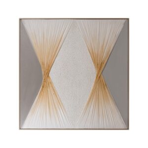 ΠΙΝΑΚΑΣ ΚΑΜΒΑΣ ΡΟΜΒΟΣ ΑΣΠΡΟ-ΧΡΥΣΟ-ΓΚΡΙ 102x4.5x102cm