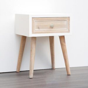 ΚΟΜΟΔΙΝΟ ΞΥΛΙΝΟ ΛΕΥΚΟ - NATURAL 35x30x46.5cm