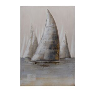 ΠΙΝΑΚΑΣ ΚΑΜΒΑΣ ΚΑΡΑΒΙ ΜΠΕΖ-ΓΑΛΑΖΙΟ-ΧΡΥΣΟ 60x90cm