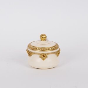 ΔΙΑΚΟΣΜΗΤΙΚΟ ΚΟΥΤΙ ΠΟΛΥΡΕΖΙΝ ΛΕΥΚΟ- ΧΡΥΣΟ 10.2x9.8x9.5cm