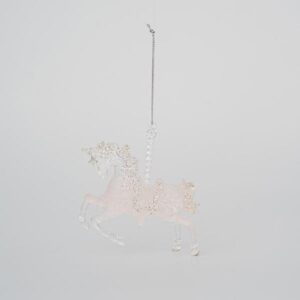 ΑΚΡΥΛΙΚΟΣ ΜΟΝΟΚΕΡΟΣ, ΡΟΖ ΜΕ ΣΑΜΠΑΝΙ GLITTER, 12,5x11,5cm