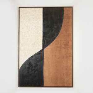 ΠΙΝΑΚΑΣ ΚΑΜΒΑΣ ΜΕ ΠΛΑΙΣΙΟ ΕΚΡΟΥ - ΜΑΥΡΟΣ - ΚΑΦΕ 82.6x122.6cm