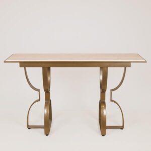 ΚΟΝΣΟΛΑ ΜΕΤΑΛΛΙΚΗ ΧΡΥΣΗ- ΛΕΥΚΗ 140x40x80cm