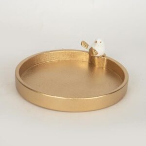 ΠΙΑΤΕΛΑ ΞΥΛΙΝΗ ΛΕΥΚΗ - ΧΡΥΣΗ 22.4x21.3x6.7cm