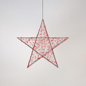 ΑΣΤΕΡΙ ΦΩΤΙΖΟΜΕΝΟ 78cm, 240 LED, 4,5V ΜΕΤΑΣΧΗΜΑΤΙΣΤΗ, TIMER, ΜΑΥΡΟΣ ΜΕΤΑΛΛΙΚΟΣ ΣΚΕΛΕΤΟΣ, ΜΑΥΡΟ ΧΑΛΚΙΝΟ ΚΑΛΩΔΙΟ, ΚΟΚΚΙΝΟ LED, ΠΡΟΕΚΤΑΣΗ ΠΑΡΟΧΗΣ 5m, IP44