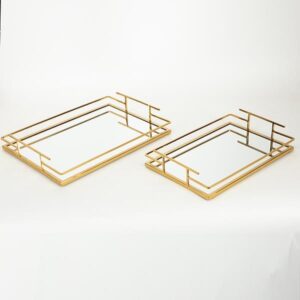 S/2 ΔΙΣΚΟΣ ΜΕΤΑΛΛΙΚΟΣ ΜΕ ΚΑΘΡΕΦΤΗ ΧΡΥΣΟΣ 35x25x5.5cm / 30.5x20x5.5cm