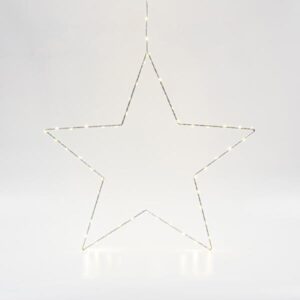 ΑΣΗΜΙ ΑΣΤΕΡΙ ΦΩΤΙΖΟΜΕΝ0 50cm, 50 MINI LED ΣΤΟ ΑΣΤΕΡΙ ΚΑΙ 15 MINI LED ΣΤΟ ΚΑΛΩΔΙΟ, ΣΤΑΘΕΡΟΣ ΜΕΤΑΣΧΗΜΑΤΙΣΤΗΣ, ΑΣΗΜΙ ΧΑΛΚΙΝΟ ΚΑΛΩΔΙΟ, ΘΕΡΜΟ ΛΕΥΚΟ LED, ΠΡΟΕΚΤΑΣΗ ΠΑΡΟΧΗΣ 3m, IP44