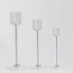 S/3 ΚΗΡΟΠΗΓΙΟ ΜΕΤΑΛΛΙΚΟ - ΓΥΑΛΙΝΟ ΑΣΗΜΙ 7x25cm / 7x20cm / 7x15cm