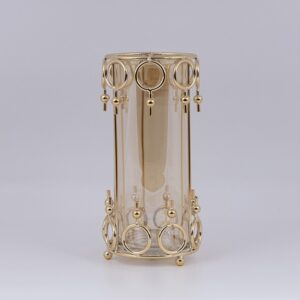 ΚΗΡΟΠΗΓΙΟ ΓΥΑΛΙΝΟ ΜΕ ΜΕΤΑΛΛΙΚΑ ΤΕΛΕΙΩΜΑΤΑ ΧΡΥΣΟ 12x27cm