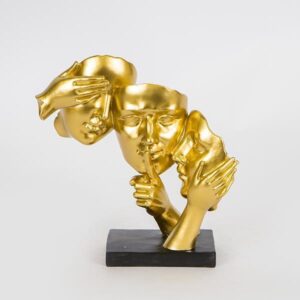 ΔΙΑΚΟΣΜΗΤΙΚΟ ΓΛΥΠΤΟ 3 ΠΡΟΣΩΠΑ ΧΡΥΣΟ 21x9.8x21.5cm