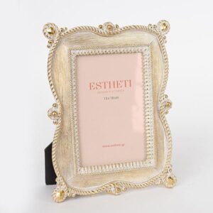 ΚΟΡΝΙΖΑ (13x18) ΠΟΛΥΡΕΣΙΝ ΛΕΥΚΗ - ΧΡΥΣΗ 19x1.5x24cm