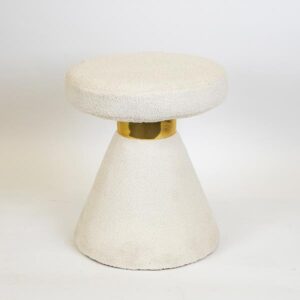 ΣΚΑΜΠΟ ΜΠΟΥΚΛΕ ΥΦΑΣΜΑ ΛΕΥΚΟ ΒΑΣΗ ΚΩΝΟΣ 42x42x49cm