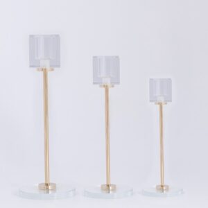 S/3 ΚΗΡΟΠΗΓΙΟ ΜΕΤΑΛΛΙΚΟ - ΓΥΑΛΙΝΟ ΧΡΥΣΟ 7x25cm / 7x20cm / 7x15cm