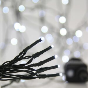 ΣΕΙΡΑ, 700 LED 3mm, 31V ΜΕΤΑΣΧΗΜΑΤΙΣΤΗ, 8 ΠΡΟΓΡΑΜΜΑΤΑ & ΜΝΗΜΗ, ΠΡΑΣΙΝΟ PVC ΚΑΛΩΔΙΟ, ΛΕΥΚΟ LED ΑΝΑ 5cm, ΠΡΟΕΚΤΑΣΗ ΠΑΡΟΧΗΣ 3m, ΙΡ44