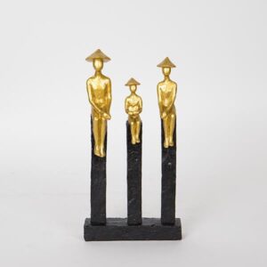 ΔΙΑΚΟΣΜΗΤΙΚΟ ΓΛΥΠΤΟ ΑΝΘΡΩΠΟΙ ΚΑΘΙΣΤΟΙ ΜΑΥΡΟ-ΧΡΥΣΟ 13x3.5x25cm