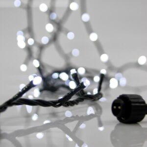 ΣΕΙΡΑ, 100 LED 3mm, 31V ΜΕΤΑΣΧΗΜΑΤΙΣΤΗ, 4 ΕΠΕΚΤΑΣΕΙΣ ΕΩΣ 3 ΣΕΤ, ΠΡΑΣΙΝΟ PVC ΚΑΛΩΔΙΟ, ΛΕΥΚΟ LED ANA 5cm, ΠΡΟΕΚΤΑΣΗ ΠΑΡΟΧΗΣ 3m, ΙΡ44