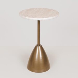 ΤΡΑΠΕΖΙ ΜΕΤΑΛΛΙΚΟ ΧΡΥΣΟ - ΛΕΥΚΟ 30x30x62cm