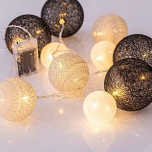ΣΕΙΡΑ, 10 LED 5mm, 10 ΥΦΑΣΜΑΤΙΝΕΣ ΜΠΑΛΕΣ 6cm/8cm/10cm, ΜΠΑΤΑΡΙΑΣ 3xAA, ΔΙΑΦΑΝΟ PVC ΚΑΛΩΔΙΟ, ΘΕΡΜΟ ΛΕΥΚΟ LED ΑΝΑ 15cm, ΠΡΟΕΚΤΑΣΗ ΠΑΡΟΧΗΣ 50cm, IP20