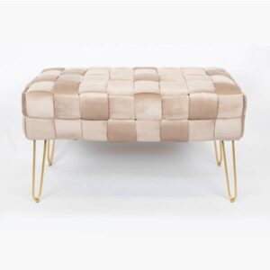 ΤΑΜΠΟΥΡΕ ΒΕΛΟΥΔΟ ΜΠΕΖ ΠΛΕΞΗ ΣΧΕΔΙΟ ΧΡΥΣΑ ΜΕΤΑΛΛΙΚΑ ΠΟΔΙΑ 82x43x46cm