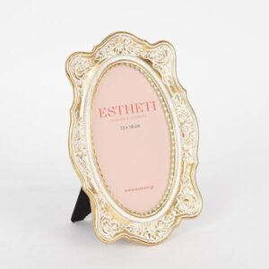 ΚΟΡΝΙΖΑ (13x18) ΠΟΛΥΡΕΣΙΝ ΧΡΥΣΗ - ΛΕΥΚΗ 17.5x2x23.5cm