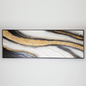 ΠΙΝΑΚΑΣ ΚΑΜΒΑΣ ΜΑΥΡΟΣ - ΛΕΥΚΟΣ - ΧΡΥΣΟΣ 152x4.5x52cm