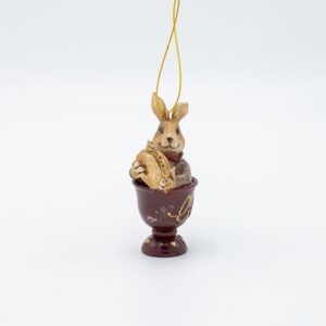 ΣΤΟΛΙΔΙ ΠΟΛΥΡΕΖΙΝ, ΛΑΓΟΣ ΣΕ ΦΛΥΤΖΑΝΑΚΙ VINTAGE, 6x8.5cm