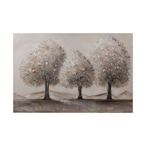 ΠΙΝΑΚΑΣ ΚΑΜΒΑΣ 3 ΔΕΝΤΡΑ ΚΑΦΕ-ΑΣΠΡΟ-ΑΣΗΜΙ 60x3x90cm