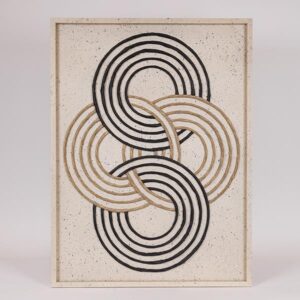 ΠΙΝΑΚΑΣ ΚΑΜΒΑΣ ΑΝΑΓΛΥΦΟΣ ΚΥΚΛΟΙ ΛΕΥΚΟΣ - ΜΠΕΖ - ΜΑΥΡΟΣ 60x3x80cm