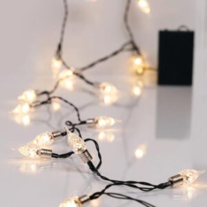 ΣΕΙΡΑ, 20 LED 5mm, VINTAGE ΔΙΑΚΟΣΜΗΤΙΚΟ 1.2mm, ΜΠΑΤΑΡΙΑΣ 3xΑΑ, ΧΡΟΝΟΔΙΑΚΟΠΤΗ, ΠΡΑΣΙΝΟ PVC ΚΑΛΩΔΙΟ, ΘΕΡΜΟ ΛΕΥΚΟ LED ANA 10cm, ΠΡΟΕΚΤΑΣΗ ΠΑΡΟΧΗΣ 30cm, IP20