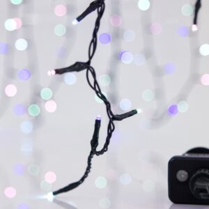 ΣΕΙΡΑ, 100 LED 3mm, 31V ΜΕΤΑΣΧΗΜΑΤΙΣΤΗ, 8 ΠΡΟΓΡΑΜΜΑΤΑ & ΜΝΗΜΗ, ΠΡΑΣΙΝΟ PVC ΚΑΛΩΔΙΟ, OPAL ΧΡΩΜΑΤΙΣΤΟ LED ΑΝΑ 5cm, ΠΡΟΕΚΤΑΣΗ ΠΑΡΟΧΗΣ 3m, ΙΡ44