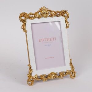 ΚΟΡΝΙΖΑ (13x18) ΠΟΛΥΡΕΖΙΝ ΛΕΥΚΗ - ΧΡΥΣΗ 19.7x27.5x1.9cm