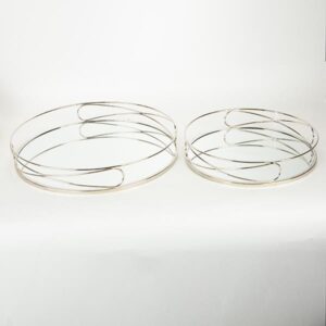 S/2 ΔΙΣΚΟΣ ΜΕΤΑΛΛΙΚΟΣ ΜΕ ΚΑΘΡΕΦΤΗ ΑΣΗΜΙ 39x6cm / 30.5x6cm