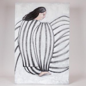 ΠΙΝΑΚΑΣ ΚΑΜΒΑΣ ΓΥΝΑΙΚΑ ΛΕΥΚΟΣ - ΜΑΥΡΟΣ 60x3.8x90cm