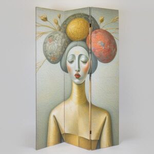 ΠΑΡΑΒΑΝ ΕΚΤΥΠΩΣΗ ΓΚΕΙΣΑ ΠΡΑΣΙΝΟ-ΧΡΥΣΟ-ΜΠΕΖ 120x2.5x180cm