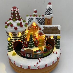 ΧΡΙΣΤΟΥΓΕΝΝΙΑΤΙΚΟ ΧΩΡΙΟ, CANDY, ΜΕ ΜΕΤΑΣΧΗΜΑΤΙΣΤΗ, ΜΕ ΤΡΕΝΑΚΙ, ΜΟΥΣΙΚΗ ΚΑΙ ΚΙΝΗΣΗ, 16.5x16.5x18cm