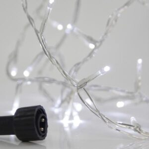 ΣΕΙΡΑ, 100 LED 3mm, 31V ΜΕΤΑΣΧΗΜΑΤΙΣΤΗ, 4 ΕΠΕΚΤΑΣΕΙΣ ΕΩΣ 3 ΣΕΤ, ΔΙΑΦΑΝΟ PVC ΚΑΛΩΔΙΟ, ΛΕΥΚΟ LED ΑΝΑ 5cm, ΠΡΟΕΚΤΑΣΗ ΠΑΡΟΧΗΣ 3m, ΙP44