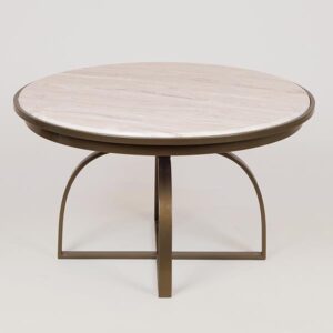 ΤΡΑΠΕΖΙ ΜΕΤΑΛΛΙΚΟ ΧΡΥΣΟ - ΛΕΥΚΟ 70x70x40cm