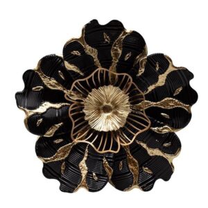 ΔΙΑΚΟΣΜΗΤΙΚΟ ΤΟΙΧΟΥ ΛΟΥΛΟΥΔΙ ΜΕΤΑΛΛΙΚΟ ΜΑΥΡΟ - ΧΡΥΣΟ 38x7x38cm