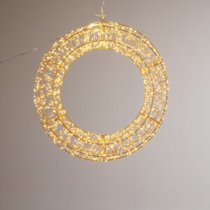 ΦΩΤΙΖΟΜΕΝΟ ΣΤΕΦΑΝΙ 100cm, 2400 MINI LED, 31V METAΣΧΗΜΑΤΙΣΤΗ, ΧΡΟΝΟΔΙΑΚΟΠΤΗ, ΜΠΡΟΝΖΕ ΧΑΛΚΙΝΟ ΚΑΛΩΔΙΟ, ΜΠΡΟΝΖΕ ΜΕΤΑΛΛΙΚΟΣ ΣΚΕΛΕΤΟΣ, ΘΕΡΜΟ ΛΕΥΚΟ LED, ΠΡΟΕΚΤΑΣΗ ΠΑΡΟΧΗΣ 5m, IP44