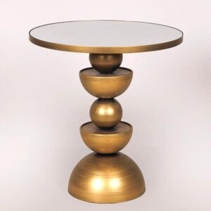 ΤΡΑΠΕΖΑΚΙ ΒΟΗΘΗΤΙΚΟ ΜΕΤΑΛΛΙΚΟ ΧΡΥΣΟ 45x45x50cm