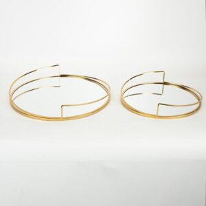 S/2 ΔΙΣΚΟΣ ΜΕΤΑΛΛΙΚΟΣ ΜΕ ΚΑΘΡΕΦΤΗ ΧΡΥΣΟΣ 39x5cm / 30.5x5cm