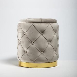 ΣΚΑΜΠΟ ΒΕΛΟΥΔΟ ΓΚΡΙ-ΧΡΥΣΟ 42x42x52cm