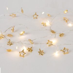 ΣΕΙΡΑ, 20 MINI LED, ΔΙΑΚΟΣΜΗΤΙΚΑ ΑΣΤΕΡΙΑ, ΜΠΑΤΑΡΙΑΣ 3xΑΑ, ΧΡΟΝΟΔΙΑΚΟΠΤΗ, ΑΣΗΜΙ ΧΑΛΚΙΝΟ ΚΑΛΩΔΙΟ, ΘΕΡΜΟ ΛΕΥΚΟ LED ΑΝΑ 10cm, ΠΡΟΕΚΤΑΣΗ ΠΑΡΟΧΗΣ 30cm, IP20