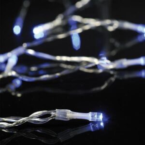 ΣΕΙΡΑ, 20 LED 5mm, ΜΠΑΤΑΡΙΑΣ 3xAA, ΔΙΑΦΑΝΟ PVC ΚΑΛΩΔΙΟ, ΜΠΛΕ LED ΑΝΑ 10cm, ΠΡΟΕΚΤΑΣΗ ΠΑΡΟΧΗΣ 50cm, IP20